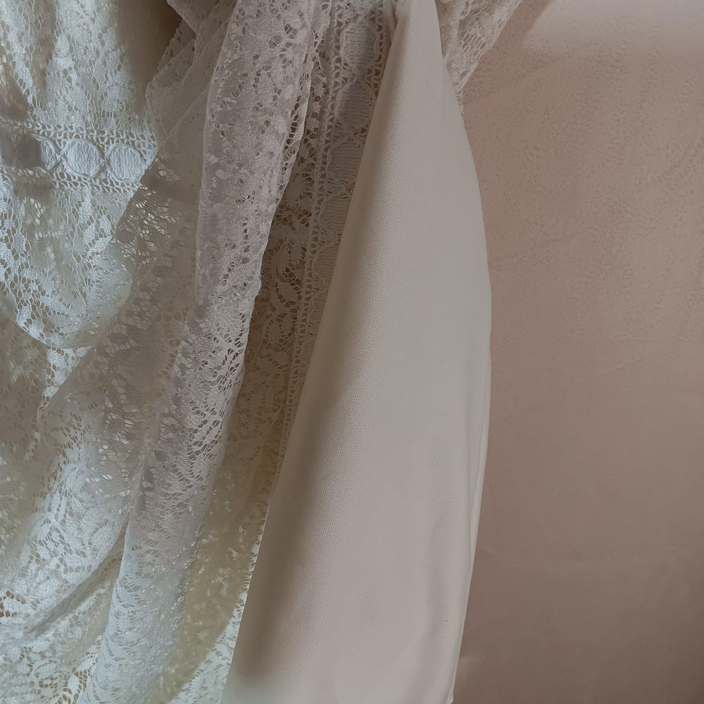Studio West 🦋 Cream Textured Midi Skirt - Picture 3 of 6